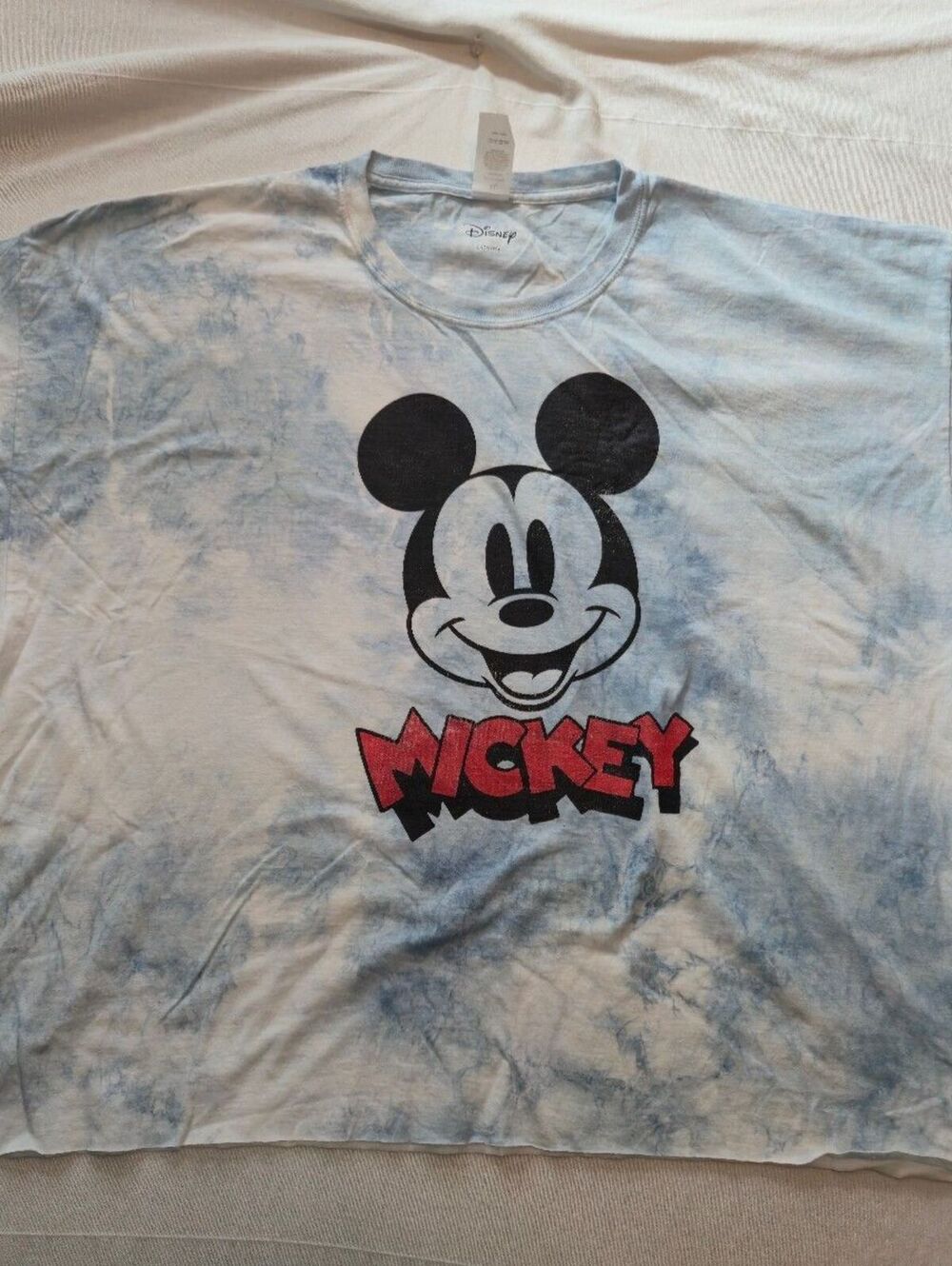 Disney Mickey Mouse Tie-Dye Women's Juniors Crop Top T-Shirt XL New